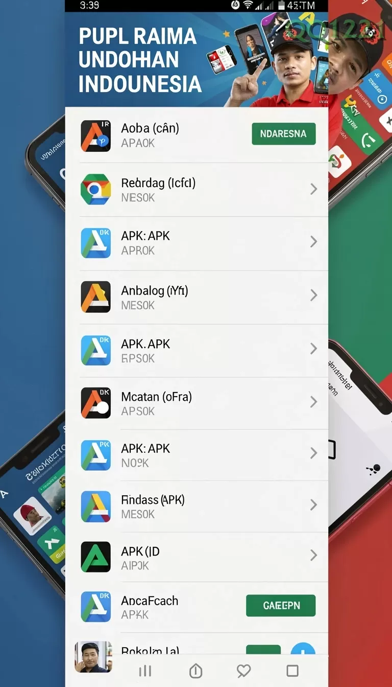 Cuplikan layar AYU89 — menu navigasi